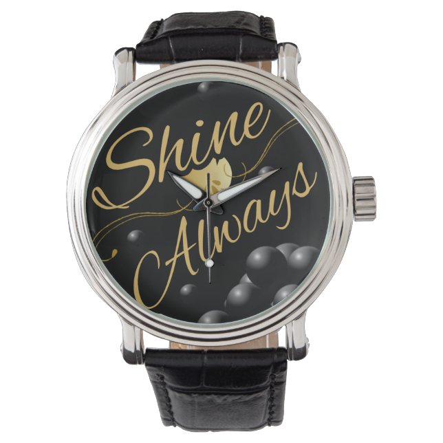 Golden Text Solar System Design Watch (Front)