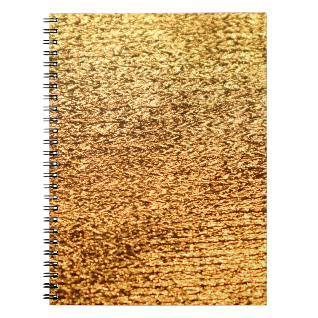 Golden textile: glamorous macro background. notebook (Front)