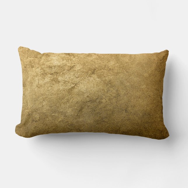 Golden texture, Vintage gold, antique Lumbar Pillow (Front)