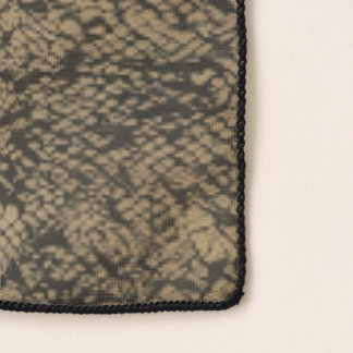 Golden Textured Python Mesh Pattern Scarf