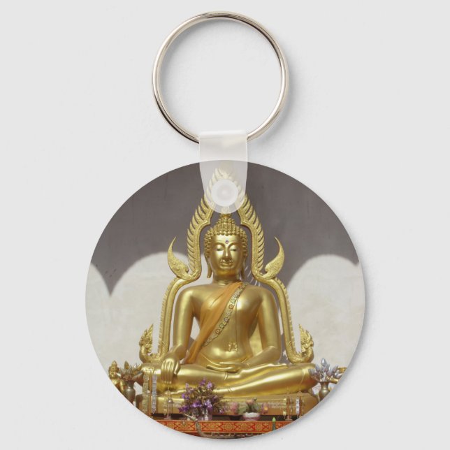 Golden Thai Buddha Keychain (Front)
