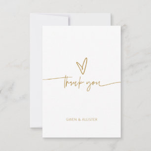 Golden Thank You Card Boho Greeting Card 