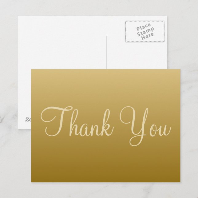 Golden Thank You Postcard (Front/Back)