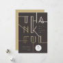 Golden Thankful Lines Stylish Typography Business Holiday Card
