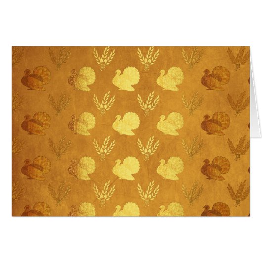 Golden Thanksgiving with Turkey Cards (Front Horizontal)