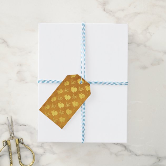 Golden Thanksgiving With Turkey Gift Tags