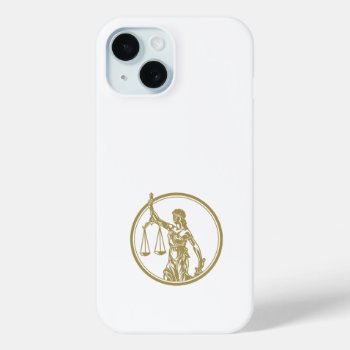 Golden Themis | Temida Iphone 15 Case by BestCases4u at Zazzle