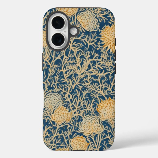 Golden Thistle Tangle - IPhone 16 Case (Back)