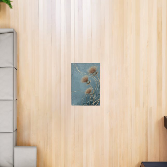 Golden Thistle Teal Blue Texture Elegance Rug (Insitu (Indoor 2))