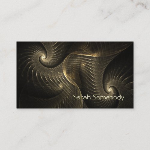 Golden Thread Spiral Fractal Art Business Card Templates