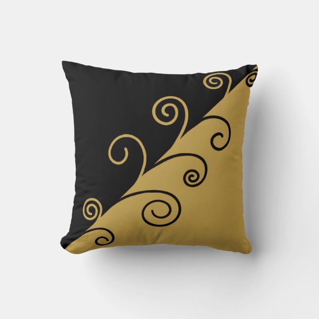 Golden Thread Throw Pillow (Front)
