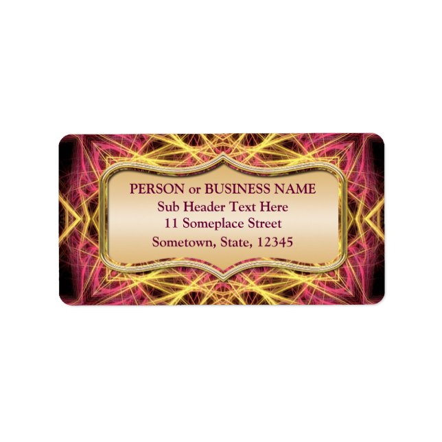 Golden Threads Fractal Art Address Label (Front)
