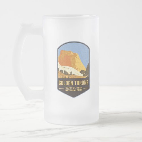 Golden Throne Capitol Reef National Park Frosted Glass Beer Mug