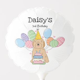Golden Tibetan Terrier Dog Birthday Party Balloon