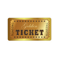 Golden Ticket Admit One Stars Number Entry Vintage