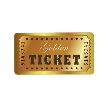 Golden Ticket Admit One Stars Number Entry Vintage Label