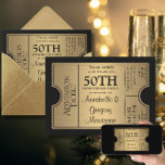Golden Ticket Style 50th Wedding Anniversary Party Invitation at Zazzle
