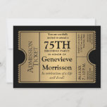 Golden Ticket Style 75th Birthday Party Invite at Zazzle