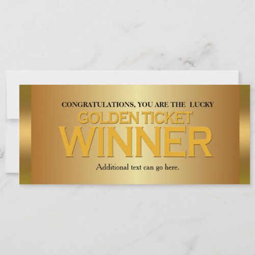 GOLDEN TICKET WINNER Birthday Party Invitation