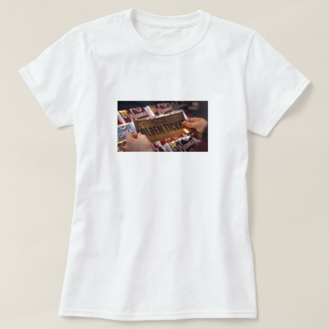 GOLDEN TICKET WONKA CHOCOLATE 1971 T-Shirt (Design Front)