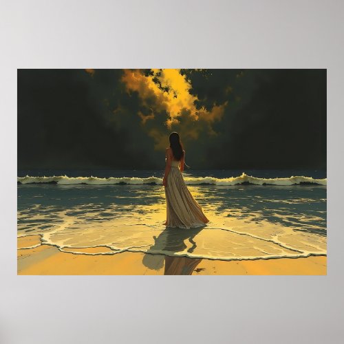 Golden Tide of Solitude | Celestial Tides Poster