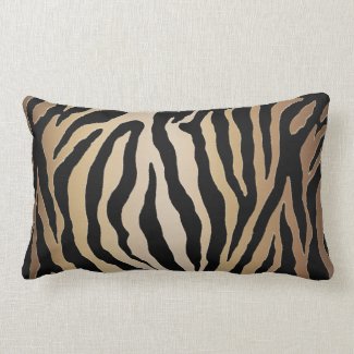 Golden Tiger Animal Print Lumbar Pillow Cushion