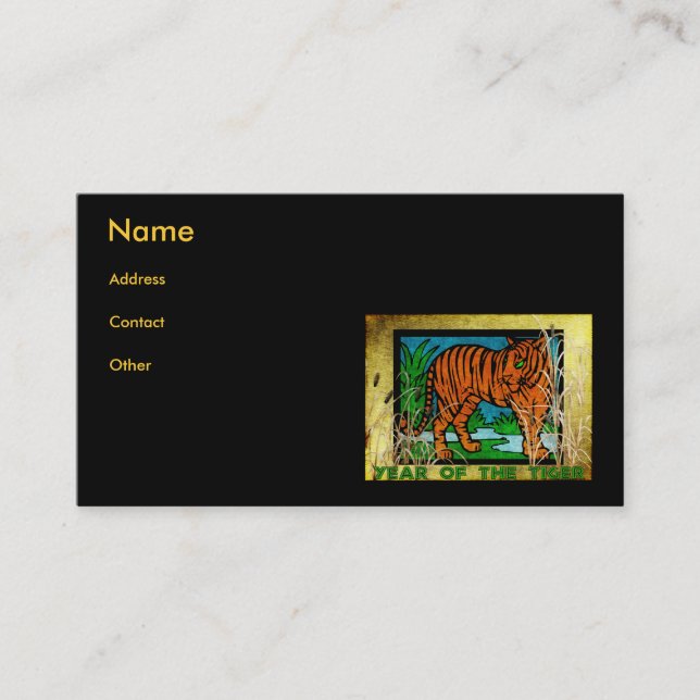 Golden Tiger Business Card (Front)