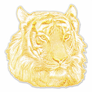 Golden Tiger Face jungle safari animal nature art Sticker