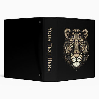 Golden Tiger Head 3 Ring Binder