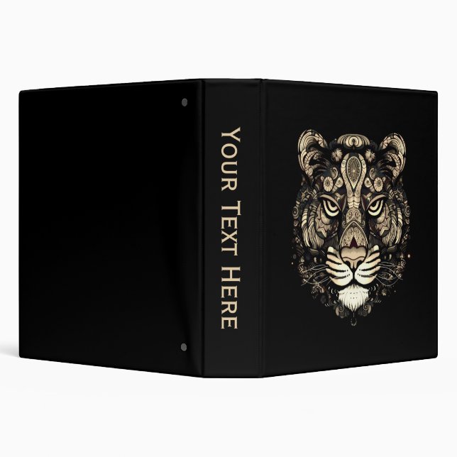 Golden Tiger Head  3 Ring Binder (Background)