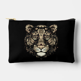 Golden Tiger Head  Accessory Pouch