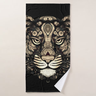 Golden Tiger Head  Bath Towel Set