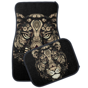 Golden Tiger Head  Car Floor Mat