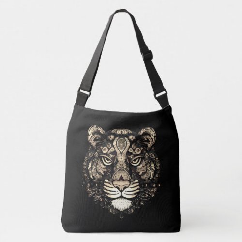 Golden Tiger Head  Crossbody Bag