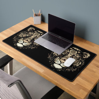 Golden Tiger Head  Desk Mat
