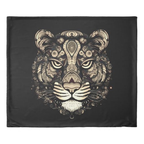 Golden Tiger Head  Duvet Cover