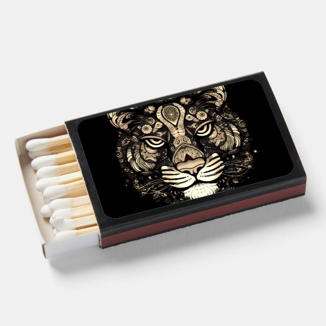 Golden Tiger Head  Matchboxes (Front Open)