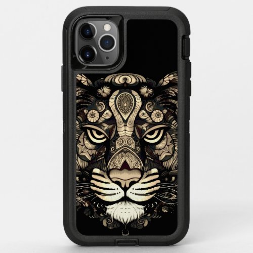 Golden Tiger Head  OtterBox Defender iPhone 11 Pro Max Case