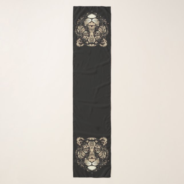 Golden Tiger Head  Scarf (Front)