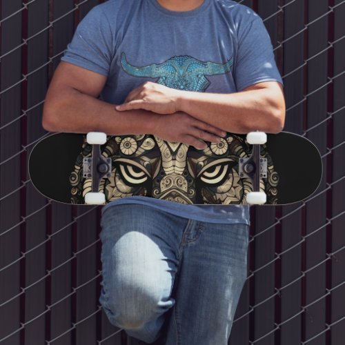 Golden Tiger Head  Skateboard