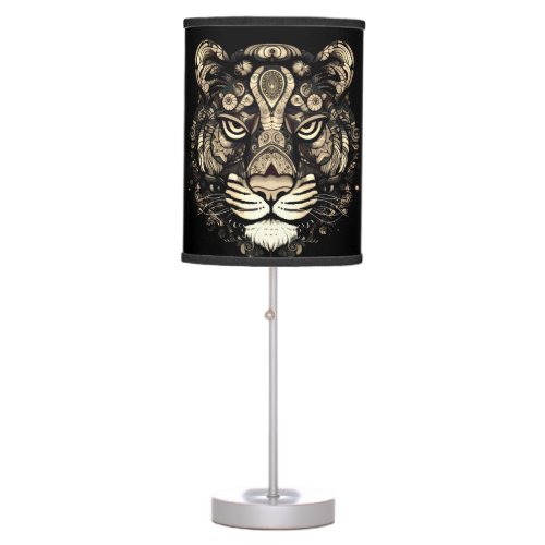 Golden Tiger Head  Table Lamp