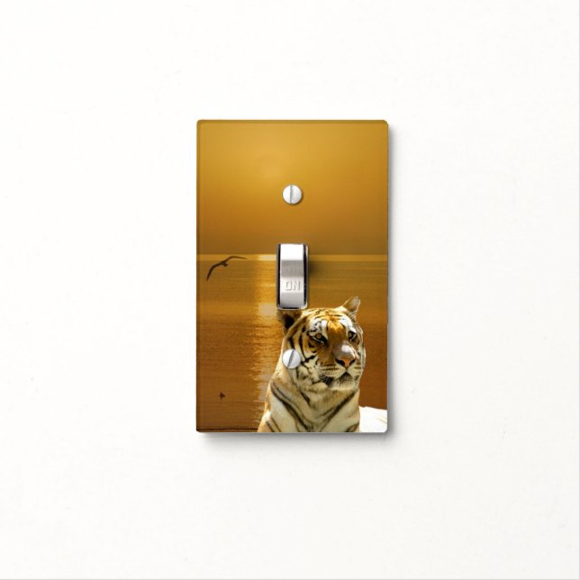 Golden Tiger Light Switch Cover (In Situ)