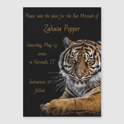 Golden Tiger Magnetic Save the Date Card