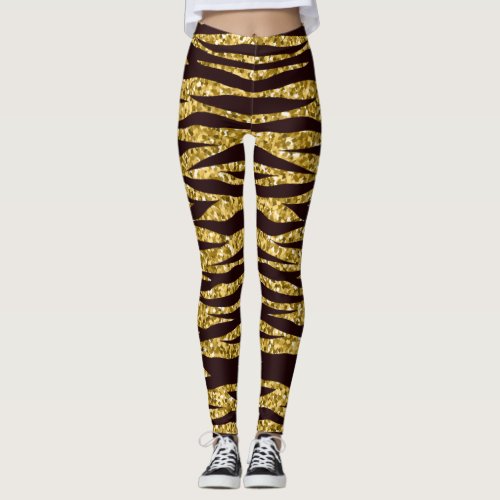 golden tiger print tiger skin pattern tiger fur leggings