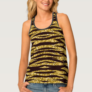 golden tiger print, tiger skin pattern, tiger fur tank top