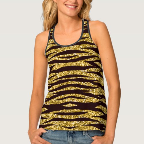 golden tiger print tiger skin pattern tiger fur tank top