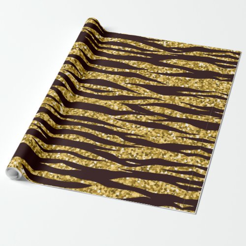 golden tiger print tiger skin pattern tiger fur wrapping paper