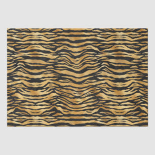 Golden Tiger Stripes Bold Wild Animal Pattern Tissue Paper