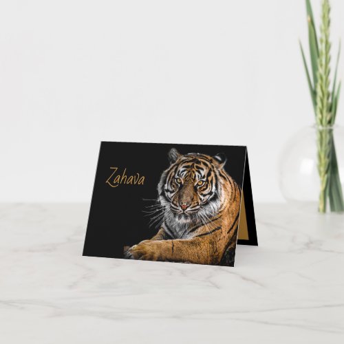 Golden Tiger Thank You Note Card