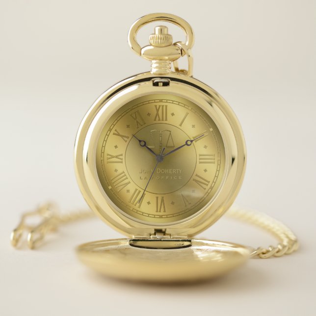 Golden Times | Personalizable Attorney At Law Pocket Watch (Inside)